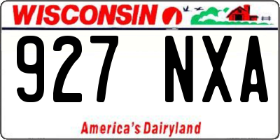 WI license plate 927NXA