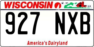 WI license plate 927NXB