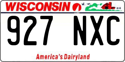 WI license plate 927NXC