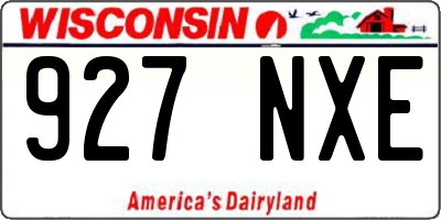 WI license plate 927NXE