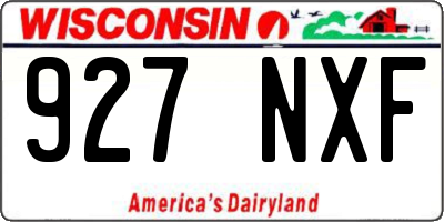 WI license plate 927NXF