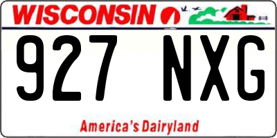 WI license plate 927NXG