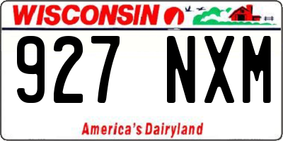 WI license plate 927NXM