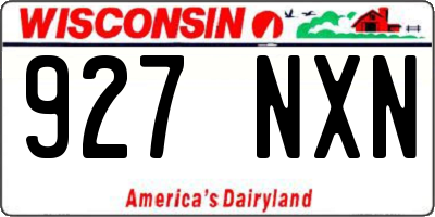 WI license plate 927NXN