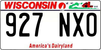 WI license plate 927NXO