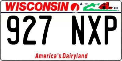 WI license plate 927NXP