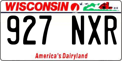 WI license plate 927NXR