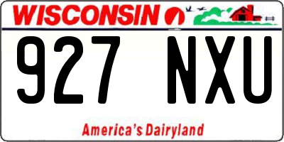 WI license plate 927NXU