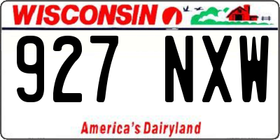 WI license plate 927NXW