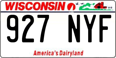 WI license plate 927NYF