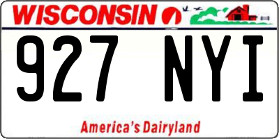 WI license plate 927NYI