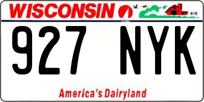 WI license plate 927NYK