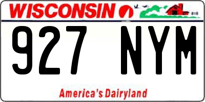 WI license plate 927NYM