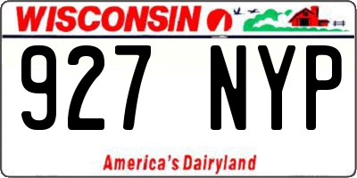 WI license plate 927NYP