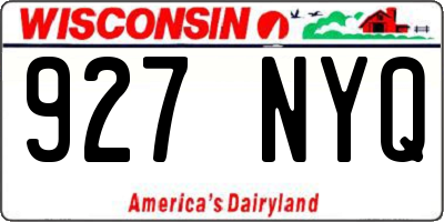 WI license plate 927NYQ