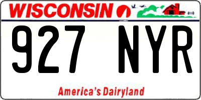 WI license plate 927NYR