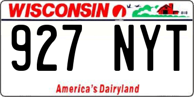 WI license plate 927NYT