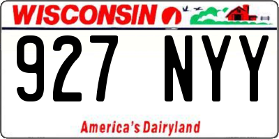 WI license plate 927NYY