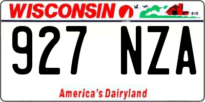 WI license plate 927NZA