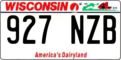 WI license plate 927NZB