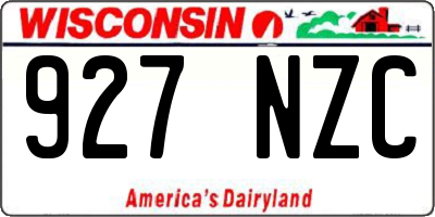 WI license plate 927NZC
