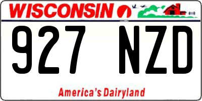 WI license plate 927NZD