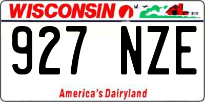 WI license plate 927NZE