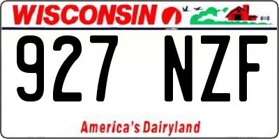 WI license plate 927NZF