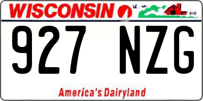 WI license plate 927NZG