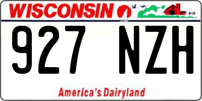 WI license plate 927NZH