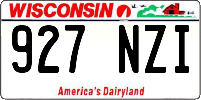 WI license plate 927NZI