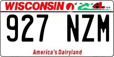 WI license plate 927NZM