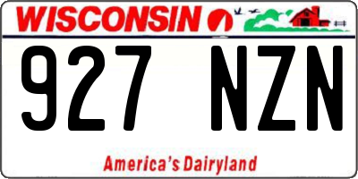 WI license plate 927NZN