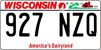 WI license plate 927NZQ