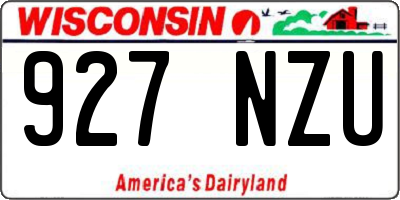 WI license plate 927NZU