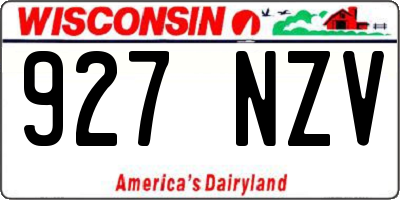 WI license plate 927NZV