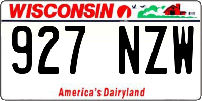 WI license plate 927NZW