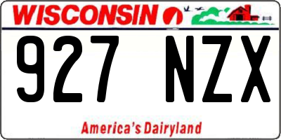 WI license plate 927NZX