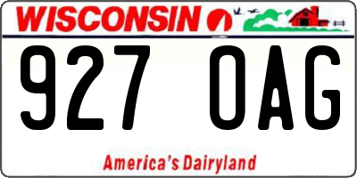WI license plate 927OAG