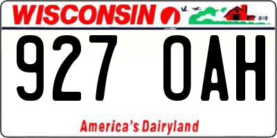 WI license plate 927OAH