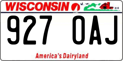 WI license plate 927OAJ