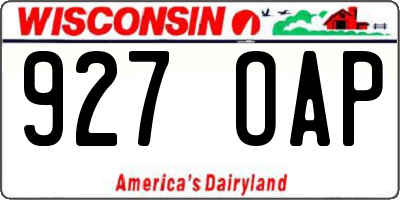 WI license plate 927OAP