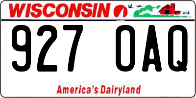 WI license plate 927OAQ