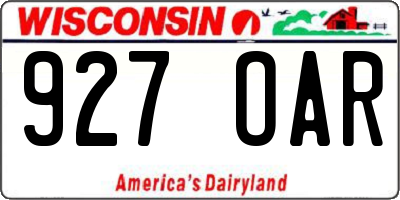 WI license plate 927OAR