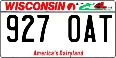 WI license plate 927OAT