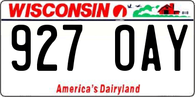 WI license plate 927OAY