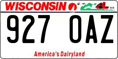 WI license plate 927OAZ