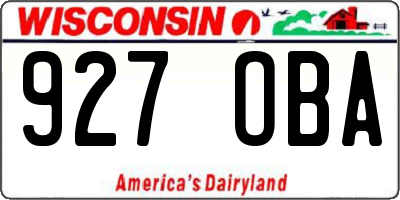 WI license plate 927OBA