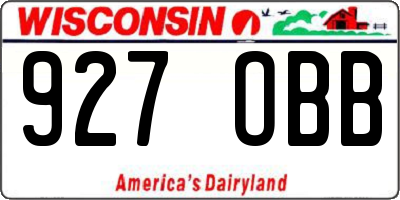 WI license plate 927OBB