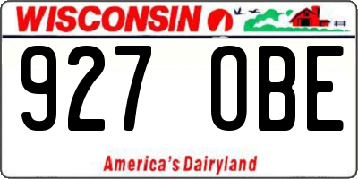 WI license plate 927OBE